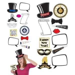 Club Pack of 144 Happy New Year Fun Photo Sign Pieces 9 - All