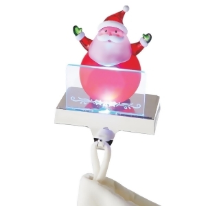 6.75 Led Lighted Color Changing Frosted Santa Claus Christmas Stocking Holder for Personalization - All