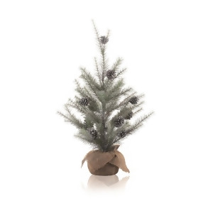 2' Silent Luxury Vintage Glitter Pine Artificial Christmas Tree with Burlap Base Unlit - All