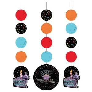 Club Pack of 18 Chalk Board Cutout Birthday Hanging Decoration - All