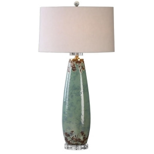 35 Rovasenda Mint Green and Light Beige Tapered Oval Hardback Shade Table Lamp - All