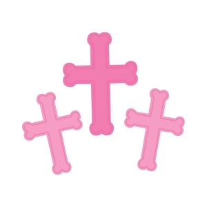 Club Pack of 36 Pink Decorative Paper Cross Cutout - All