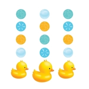Club Pack of 18 Yellow and Blue Ducky Bubble Bath Hanging Decoration - All