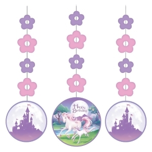 Club Pack of 18 Pink and Purple Unicorn Fantasy Hanging Decoration - All