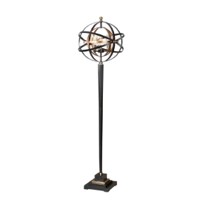72 Rondure Dark Oil Rubbed Bronze and Gold Armillary Sphere on a Tapered Base Floor Lamp - All