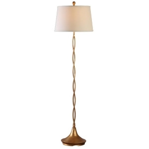 64 Elica Hand Forged Gold Helix Twist Base and White Tapered Round Hardback Shade Floor Lamp - All