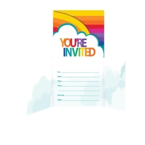 Club Pack of 48 Rainbow Gate Folded You're Invited Decorative Invitations 8.5 - All