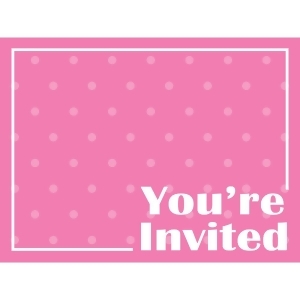 Club Pack of 48 Decorative Candy Pink with Polka-Dot Postcard Party Invitations 6 - All
