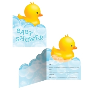 Club Pack of 48 Bubble Bath Duck Baby Shower Decorative Invitation 8.5 - All
