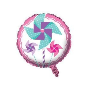 Pack of 10 Metallic Candy Pink and Lavender Girl Birthday Pinwheel Balloon 18 - All