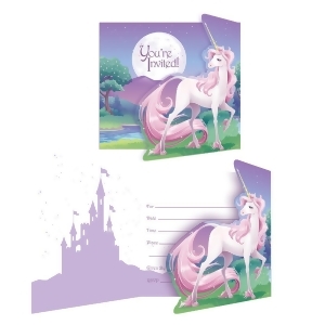 Club Pack of 48 Fantasy Unicorn Gate Fold You're Invited Decorative Invitation 7.25 - All