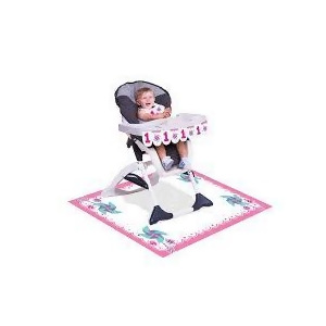 Pack of 6 Candy Pink and Lavender Girl Turning One Pinwheel Birthday High Chair Kit 3pc - All