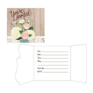 Club Pack of 48 Floral Rustic Wedding You're Invited Decorative Invitation 7.25 - All