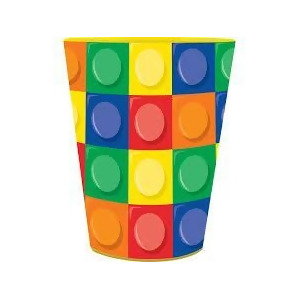Club Pack of 12 Multicolor Block Party Birthday Keepsake Cups 16oz. - All