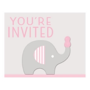 Club Pack of 48 Pink and Gray Little Peanut You're Invited Girl Party Invitations 5 - All