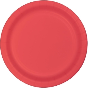 Club Pack of 240 Decorative Round Coral Disposable Paper Dinner Party Plates 9 - All