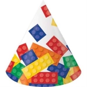Club Pack of 48 Bold Multicolor Birthday Block Child-Sized Party Hat 6.5 - All