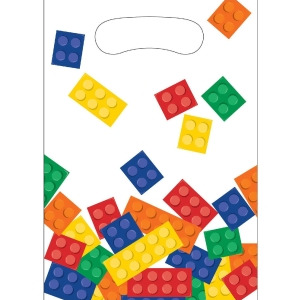 Club Pack of 96 Bold Multicolor Block Birthday Party Favor Loot Bags 9 - All