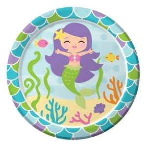 Club Pack of 96 Mermaid Friends Paper Party Disposable Lunch Plates 7 - All