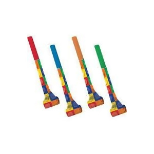 Club Pack of 48 Multicolor Block Birthday Blowout Party Favor Noisemakers 3.75 - All