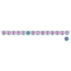 Pack of 6 Sparkle Spa Party Happy 13th Birthday Paper Party Ribbon Banners 10' - All