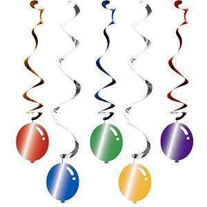 Club Pack of 30 Balloon Blast Multicolor Dizzy Dangler Whirl Party Decorations - All