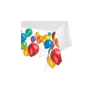 Pack of 6 Balloon Blast Multicolor Birthday Party Tablecloth with Border Print 54 x 102 - All