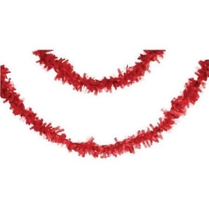 Club Pack of 12 Classic Red Fringed Party Tissue Garland Decorations 25' - All