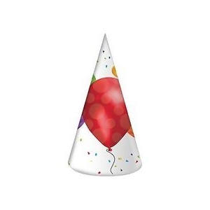 Club Pack of 48 Balloon Blast Multicolor Adult-Sized Birthday Party Hat Favor 7 - All