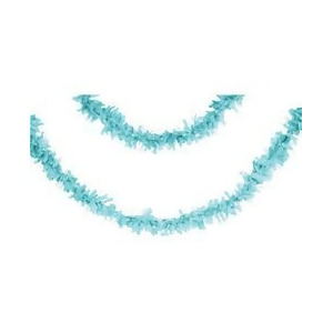 Club Pack of 12 Pastel Blue Fringed Party Tissue Garland Decorations 25' - All
