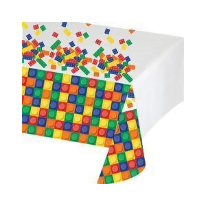 Pack of 6 Bold Multicolor Fun Birthday Block Party Rectangular Tablecloth 54 x 102 - All