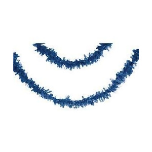 Club Pack of 12 True Blue Fringed Party Tissue Garland Decorations 25' - All