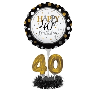 Set of 4 Happy 40th Birthday Foil Party Balloon Centerpiece Kits 30 - All