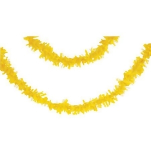 Club Pack of 12 Yellow Mimosa Fringed Party Tissue Garland Decorations 25' - All