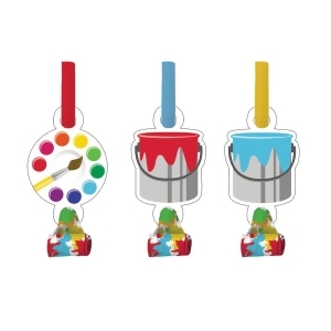 Club Pack of 48 Art Party Blowout Party Noisemakers with Paper Medallions - All