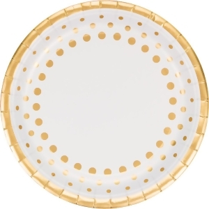 Club Pack of 96 Sparkle and Shine Gold Disposable Foil Paper Premium Strength Party Dinner Plates 9 - All