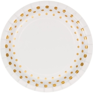 Club Pack of 96 Sparkle and Shine Gold Disposable Foil Party Lunch Plates 7 - All