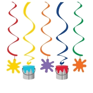 Club Pack of 30 Art Party Multicolored Party Birthday Dizzy Dangler Whirl Decorations - All