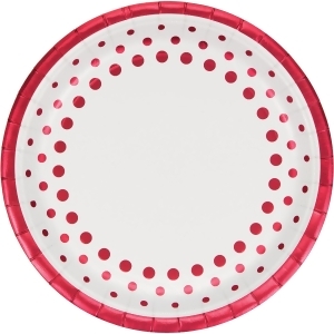 Club Pack of 96 Sparkle and Shine Ruby Disposable Plastic Party Banquet Dinner Plates 10 - All