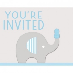 Club Pack of 48 Blue and Gray Little Peanut You're Invited Boy Party Invitations 5 - All
