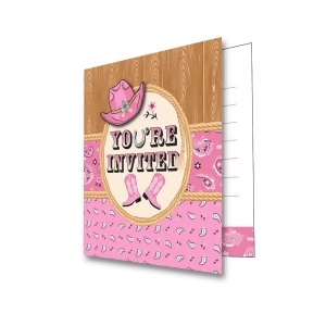 Club Pack of 48 Pink Bandana Cowgirl You're Invited Paper Party Invitations 5 - All