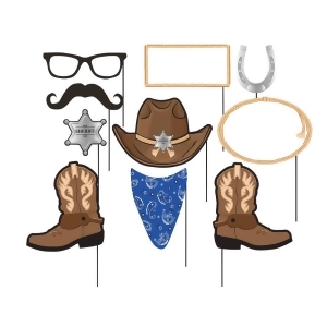 Club Pack of 60 Blue Bandana Cowboy Assorted Photo Booth Party Props - All