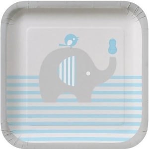 Club Pack of 96 Little Peanut Boy Blue Baby Shower Square Lunch Plates 7 - All