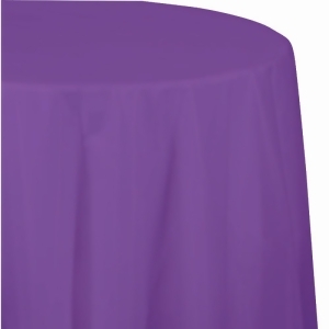 Club Pack of 12 Amethyst Purple Disposable Plastic Octy-Round Picnic Party Table Covers 82 - All