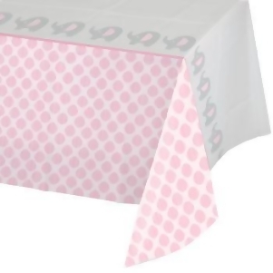 Pack of 6 Little Peanut Girl Pink Damask Bordered Baby Shower Tablecloths 54 x 102 - All
