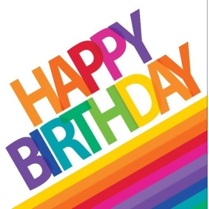 Club Pack of 192 Multi-Colored Bright and Bold Happy Birthday Lunch Napkins 6.5 - All