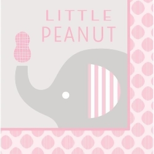 Club Pack of 192 Little Peanut Girl Pink Baby Shower Little Peanut Luncheon Napkins 6.5 - All