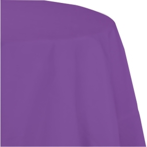 Club Pack of 12 Amethyst Purple Disposable Tissue/Poly Octy-Round Picnic Party Table Covers 82 - All