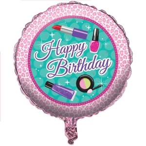 Club Pack of 10 Sparkle Spa Party Happy Birthday Metallic Foil Party Balloons 18 - All