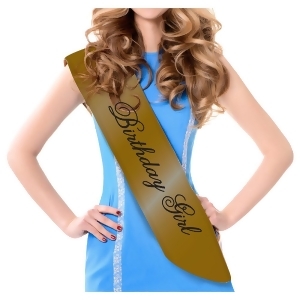 Club Pack of 12 Black and Gold Birthday Girl Satin Sashes - All